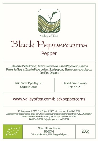 Black Pepper Whole Corns Organic - Gourmet Black Peppercorn - Black Peppercorns For Grinder Refill - Grinder Peppers Peppercorns