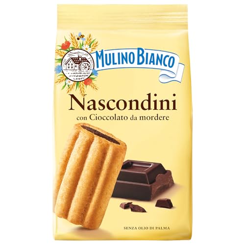 Mulino Bianco Nascondini 11.64oz (330g) - Authentic Italian Biscuits with Hidden Chocolate Cream Filling - Perfect Snack or Coffee Companion - Made with Natural Ingredients and No Palm Oil