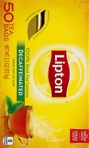 Lipton Black Tea Bags, Decaffeinated, 50 Ct