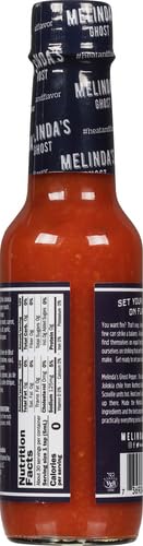 Melindaas Ghost Pepper Hot Sauce - Gourmet Extra Spicy Hot Sauce - Made With Fresh Ingredients Ghost Peppers (Bhut Jolokia) Haba
