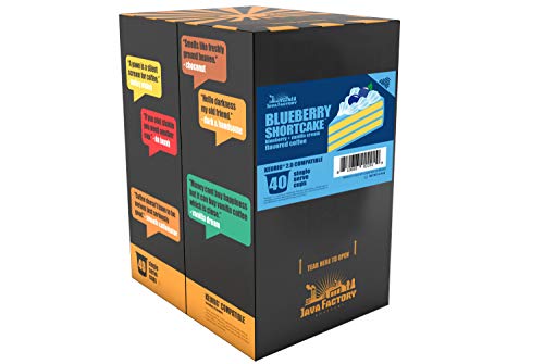Java Factory Coffee Pods Blueberry Flavored for Keurig K-Cup malt-inspired, 40 Count, Model JFR BS40
