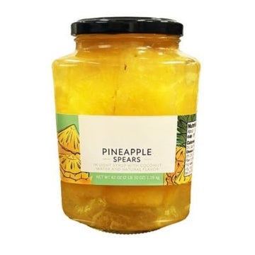 Pineapple Spears In Light Syrup With Coconut Water, Pineapples are nutrient-dense and make a great snack, One jar contains nine 