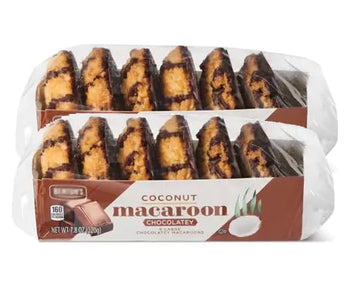 Generic Belgian Chocolate Coconut Macaroons, Jumbo 2 Pack, 7.8oz, Kosher, Gluten Free Snack, Soft Chewy Treat