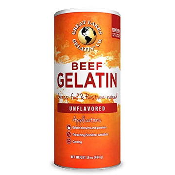 Great Lakes, Beef Gelatin, 16 Oz Can Kosher, Paleo-Friendly, Keto Certified, Gluten Free, Non-Gmo