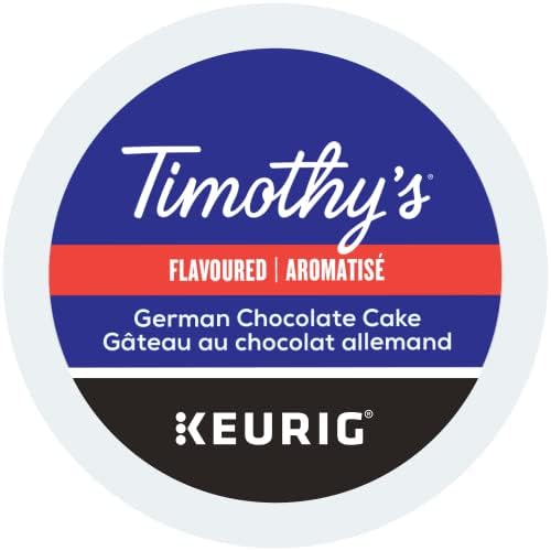 Timothys World Coffee German Chocolate Cake K-Cup Pods, 96 Count, Compatible with Keurig malt-inspired