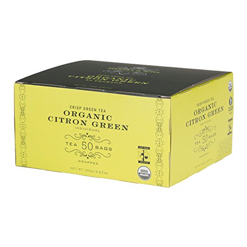 Harney & Sons Organic Citron Green Tea, 50 Tea Bags, Individually Wrapped