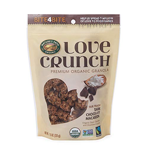 Love Crunch Organic Dark Chocolate Macaroon Granola, 11.5 Ounce, Non-Gmo, Fair Trade, By Natures Path