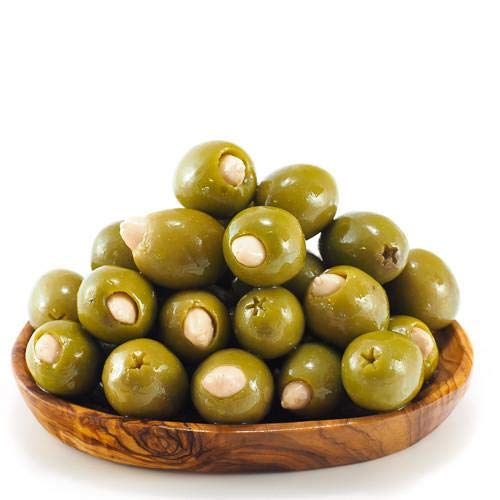 Tassos Almond Stuffed Halkidiki Super Colossal Olives 2/12.91Oz. (2 Pack)