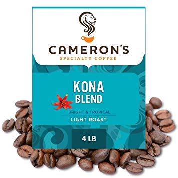 Camerons Coffee Roasted Whole Bean Coffee, 10% Hawaiian Coffee Blend, 4 Pound