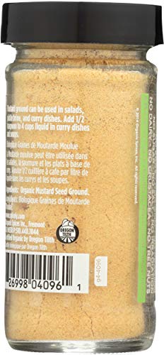 Spicely Organics Mustard Powder (Yellow) 1.70 Ounce Jar Certified Gluten Free, 2 Ounce