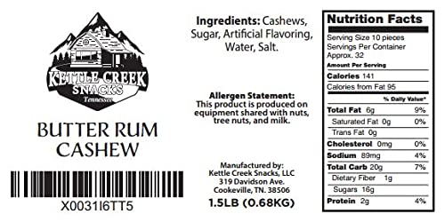 Kettle Creek Snacks Nut Combo - Butter spirit-inspired flavor & Butter Toffee Cashews - 24 Ounces