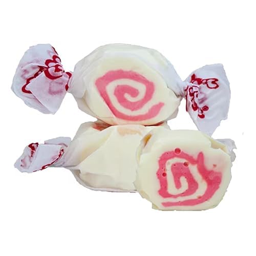 Strawberry Cheesecake Salt Water Taffy - Individually Wrapped Assorted Flavors - Old Fashion Saltwater Taffy Candy Bulk, By Quee