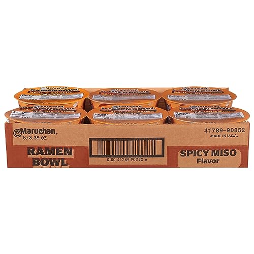 Maruchan Bowl Spicy Miso  Microwaveable Ramen Soup Mix  3.38 Oz  6 Count