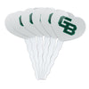 GRAPHICS & MORE Cupcake Picks Set of 6, Acrylic, University of Wisconsin Green Bay, Heart Love Design, Model CUPT.HRT.ACR.6PK.CLCWGB500B