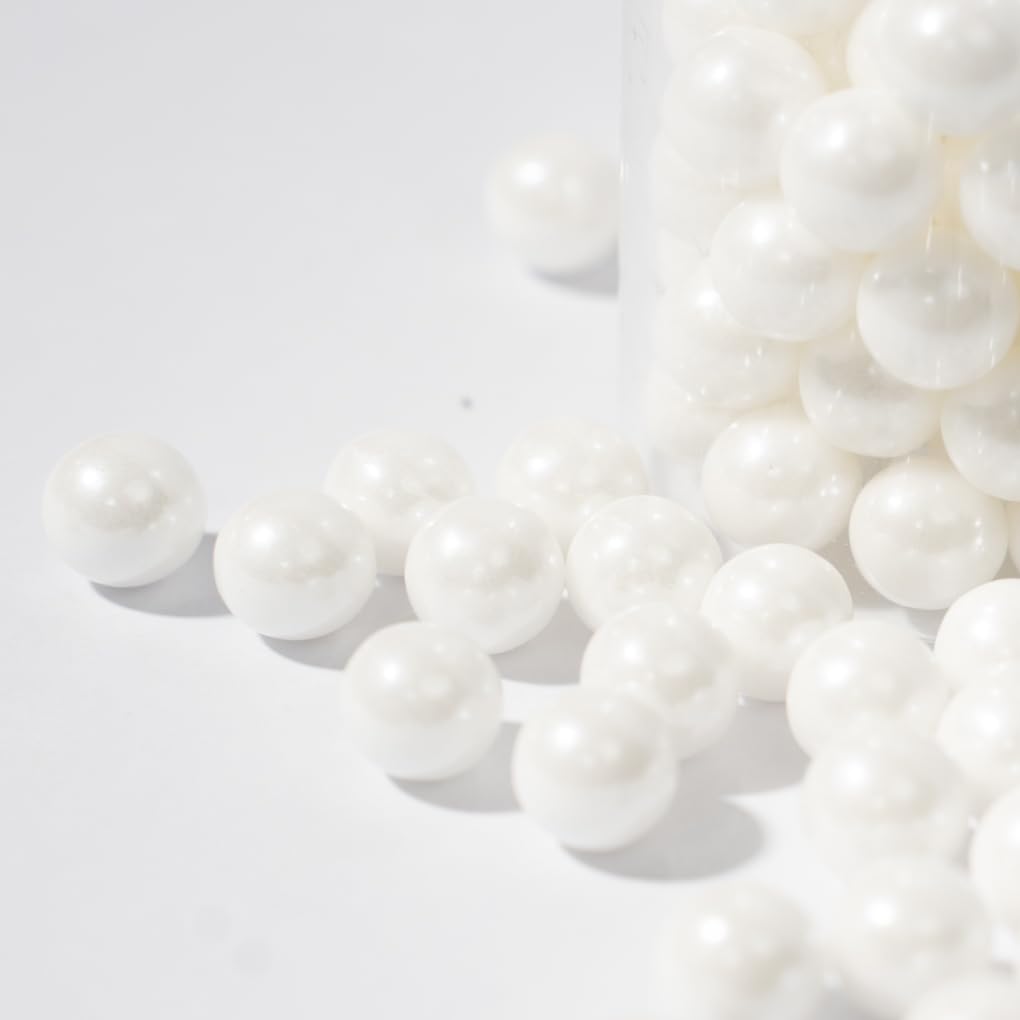 NIPEOR White Pearl Sprinkles,Edible Pearl Sprinkles 4.6oz/130gEdible Sprinkle Topping Sprinkles, Round Sprinkles for Cake Decora