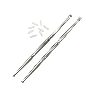 Airgoesin 2Pcs Tonsil Stone Removal Pick Tonsillolith Premium Tool Stainless Steel Oral Cleaner With 10 Soft Silicone Caps