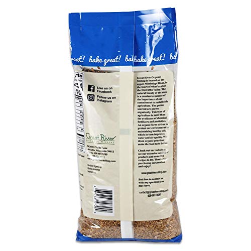 Great River Organic Milling Organic Raw Whole Golden Flaxseed, 24 Ounce (Pack of 4)(Packaging May Vary)