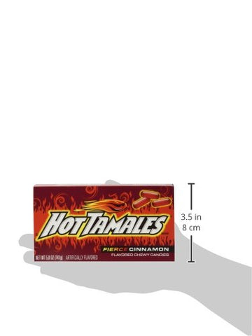 Hot Tamales, Fierce Cinnamon Chewy Candy, Theater Box Style, 5Oz Box (Pack Of 6)