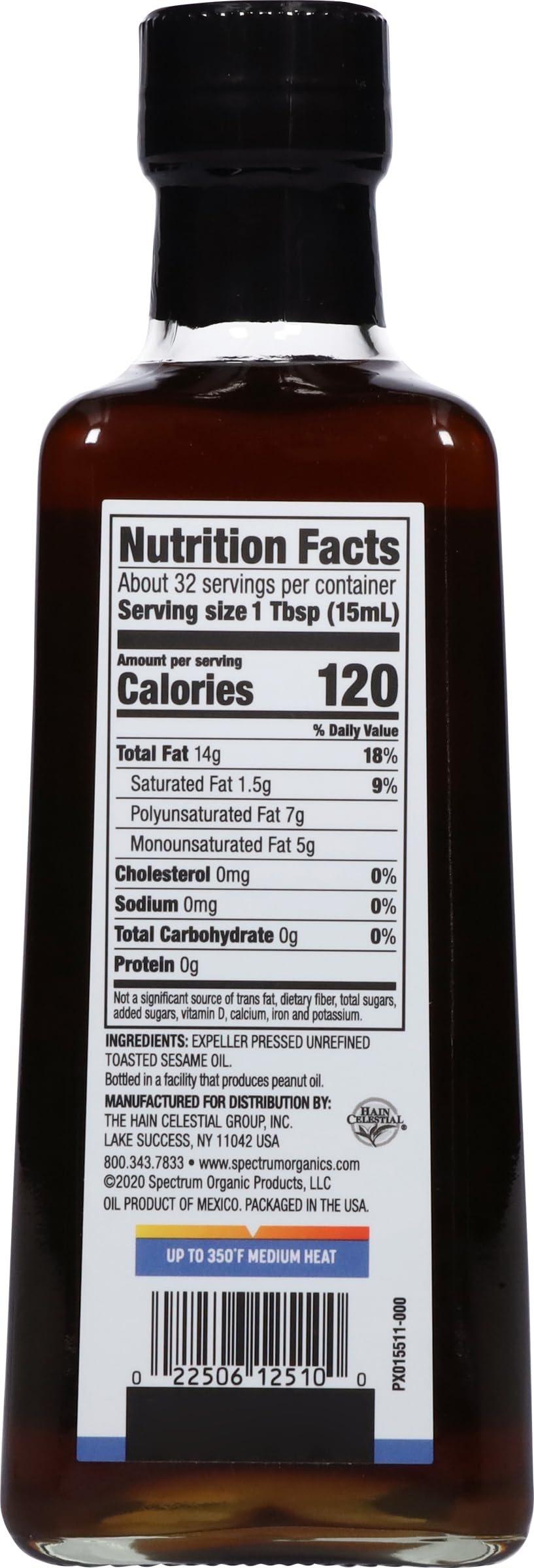 Spectrum Culinary, Toasted Sesame Oil, Unrefined, 16 Oz (Pack Of 12)