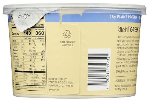 Kite Hill Plain Unsweetened Greek Syle Yogurt, 16 OZ