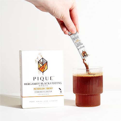 PIQUE Pique Bergamot Black Tea Crystals - High Caffeine Fasting Tea - 28 Count Pack