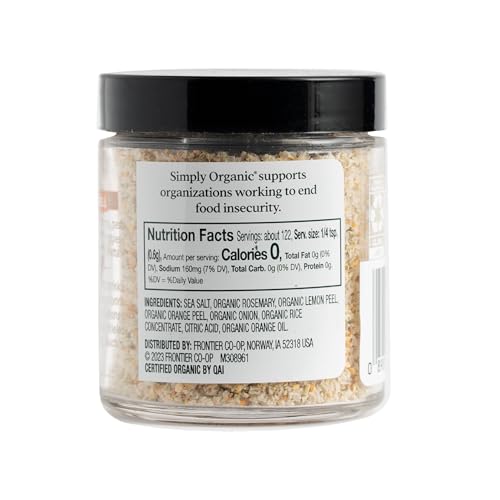 Simply Organic Citrus Rosemary Finishing Salts, 2.58 Ounce (Pack of 2)