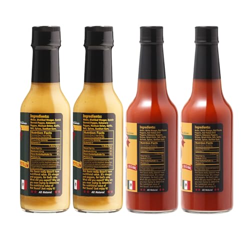 Gringo Bandito Hot Sauce, Fiery Yellow & Spicy Duo, 5 Ounce (Pack of 4)