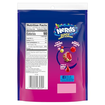 NERDS Juicy Gummy Clusters  Strawberry Punch  Juicy and Gummy Candy  1 Stand Up Bag  for Snacking and Sharing  7.15 oz
