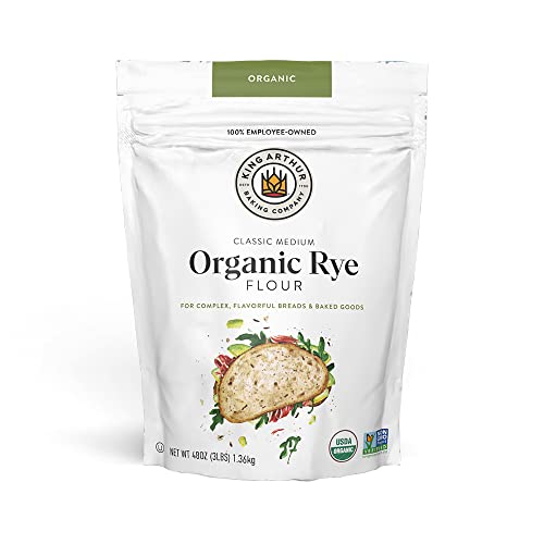 King Arthur Flour Organic Medium Rye Flour for complex Flavorful Breads & Baked goods, 100% Organic Non-gMO Project Verified, 3