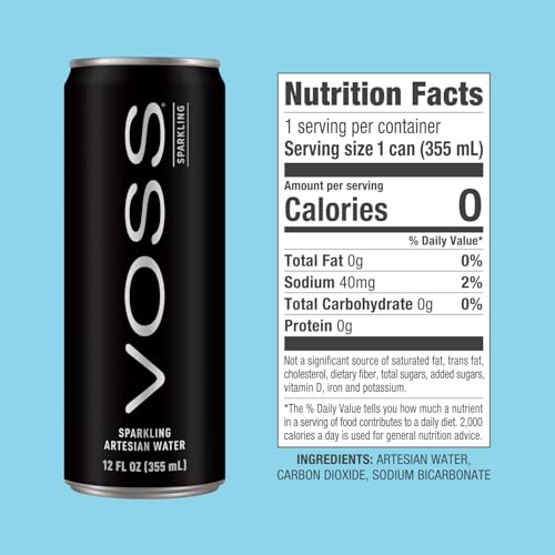 VOSS Artesian Sparkling Water Cans - 3 Pack of 8 - 24 Slim Cans - Pure Carbonated Water Refreshment - Perfect for Celebrations  Home  Office  On-the-Go Hydration