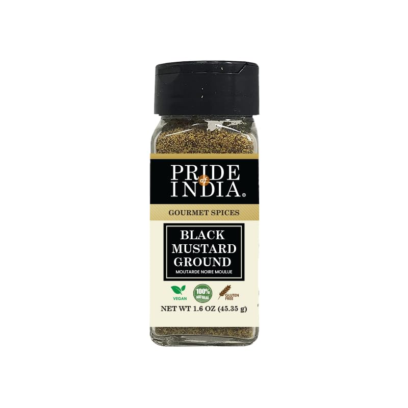 Pride Of India Black Mustard Seed Ground - Gourmet Spice - 2.6 oz Sifter Bottle