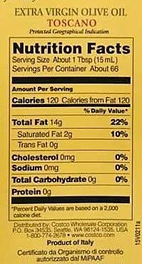 Kirkland Signature Extra Virgin Olive Oil Toscano (From Tuscany), 1 Liter
