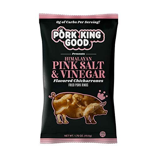 Pork King Good Pork Rinds - Himalayan Pink Salt & Vinegar 24 Pack Case (Chicharrones)