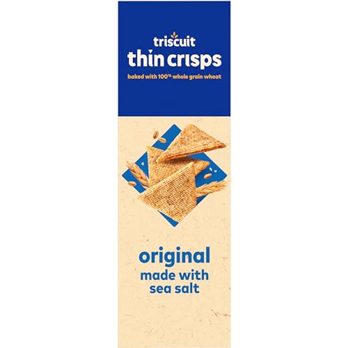 Triscuit Thin Crisps Original Whole Grain Wheat Crackers, Vegan Snacks, Bulk Snack Crackers, 6 - 7.1 oz Boxes