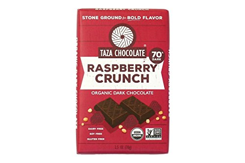 Taza Chocolate Organic Amaze Bar 60% Stone Ground, Raspberry Crunch, 2.5 Ounce (1 Count), Vegan