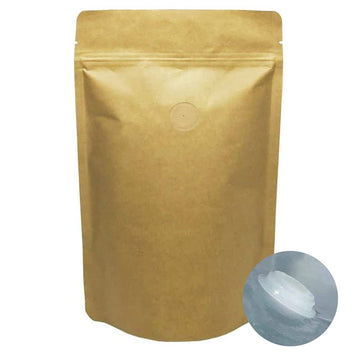 Awepackage 2 Lb(32 Oz) Stand Up Zipper Pouch Coffee Bag With Degassing Valve (10, Kraft)