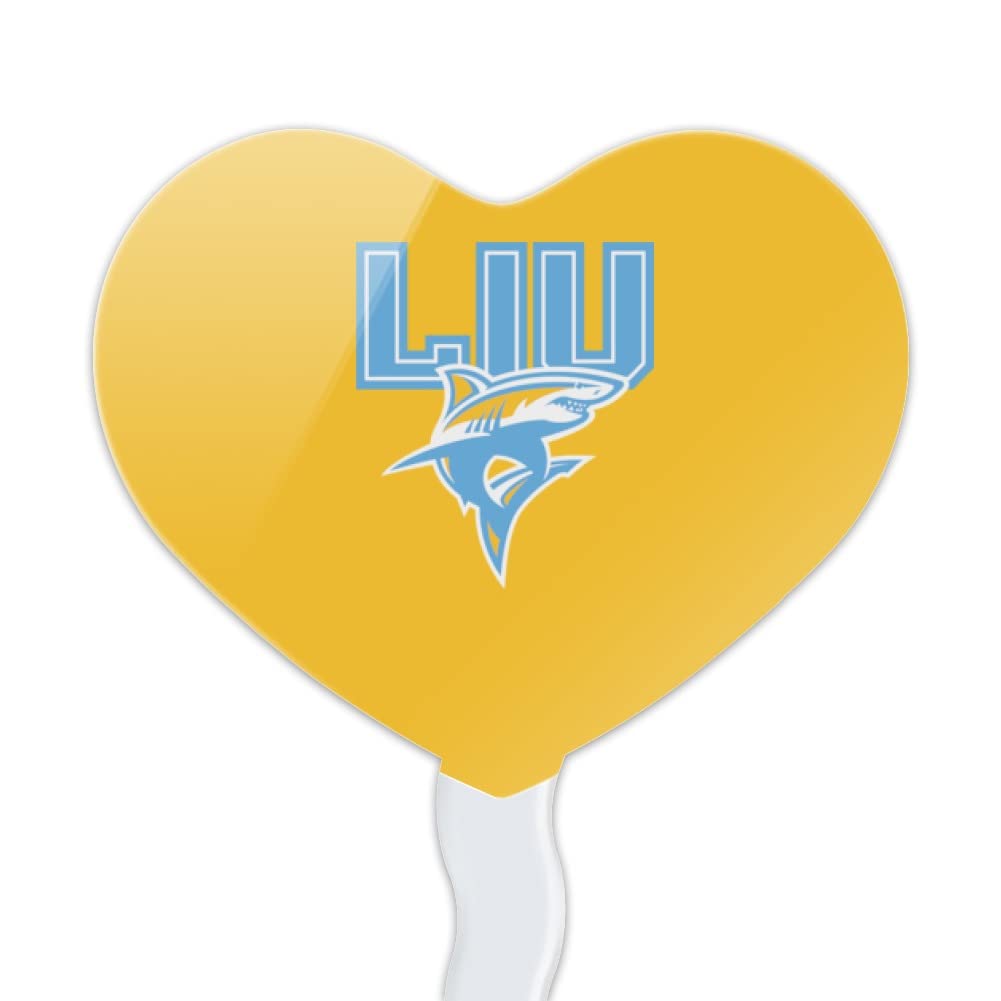 GRAPHICS & MORE Cupcake Picks Set of 6 - Acrylic Heart Toppers, Long Island University