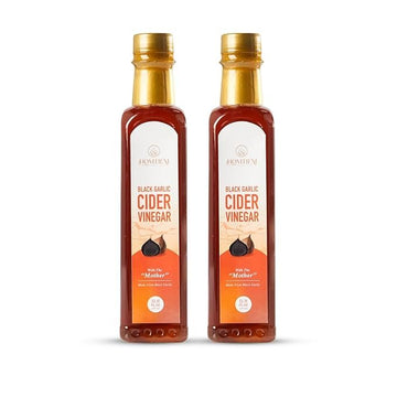HOMTIEM Black Garlic Cider Vinegar, Naturally Fermented, Gluten Free, 12 Fl Oz (Pack of 2)
