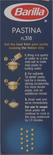 Barilla Pastina Pasta, 12 oz. Box - Non-GMO, Made with Durum Wheat Semolina - Kosher Certified