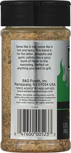 Weber Garlic Jalapeno Seasoning, 5.75 Ounce Shaker (Pack Of 6)
