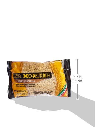 La Moderna Stars Pasta, Noodles, Durum Wheat, Protein, Fiber, Vitamins, 7 Oz (Pack of 5)