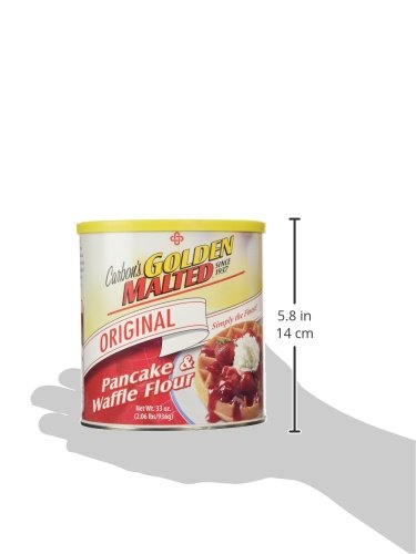 Golden Malted Waffle and Pancake Flour, Original, 33 Ounce Can, Corn, Model GM 6/33F