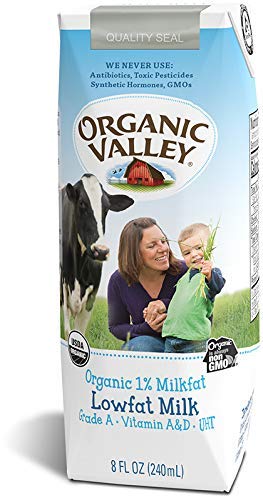 Organic Valley Shelf Stable 1% Milk Boxes, 8 Fl Oz (Pack of 24)