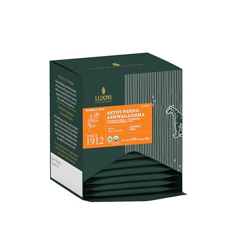 Luxmi Estates Astounding Ashwagandha Root Tea 15 Tea Bags (30Gm) Pack | Certified Usda Organic Herbal Eco-Conscious Tea Bags For