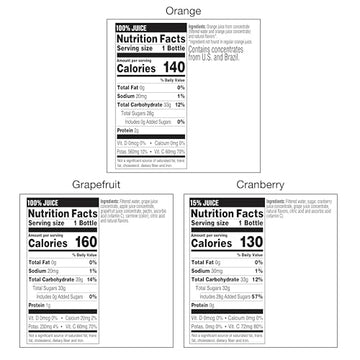 Tropicana Juice Beverage, 3-Flavor Variety Pack, 10 Fl Oz (Pack Of 24) Cranberry Beverage, Orange Juice, Ruby Red Grapefruit Jui