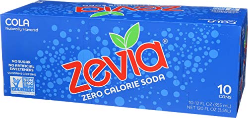 Zevia Zero Calorie Soda, Cola Flavor, 12 Fl Oz (Pack of 10)