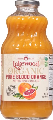 LAKEWOOD Organic Pure Blood Orange Juice, 32 FZ