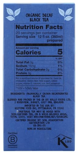 Clipper Tea, Black Tea Organic Decaf, 20 Count