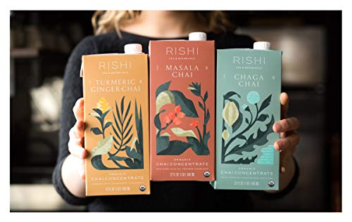 Rishi Tea Masala Chai Latte - Organic Black Tea Concentrate, Easy-To-Serve Hot Or Iced Chai Mix - 32 Fl Oz Carton, 8 Servings (P