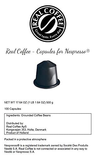 REAL COFFEE Strong Espresso Variety Pack | 100 Bold Aluminum Capsules | 6 Intense Italian Flavors | 100% Nespresso Compatible